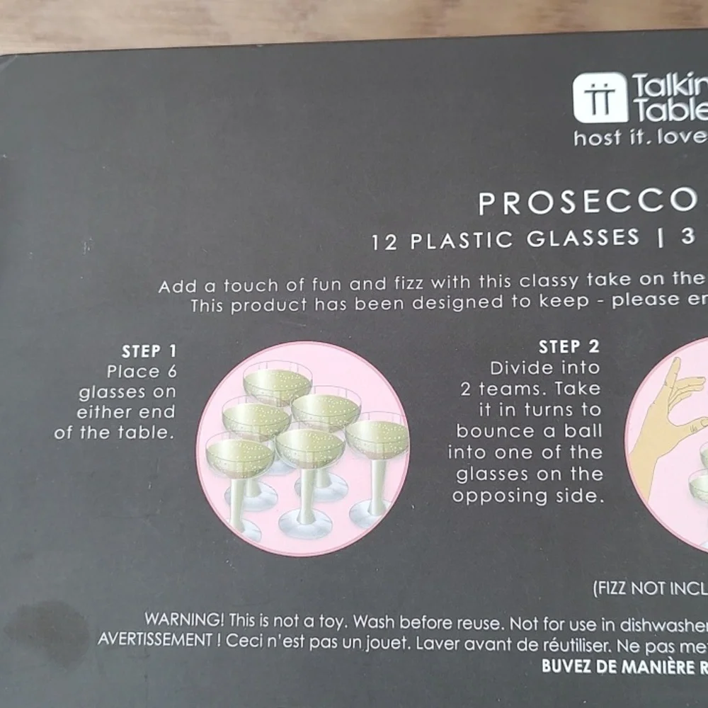 Prosecco Pong Party Game Set - Pink and White Incomplete